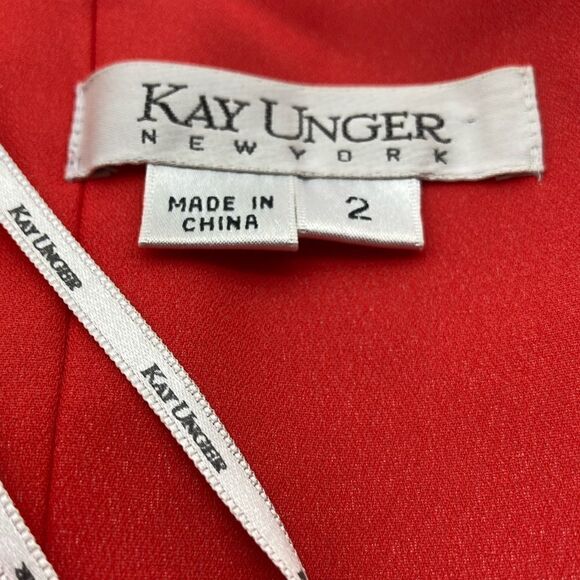 Kay Unger  100% Silk Red Dress Size 2 - Picture 10 of 12